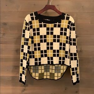 Dear Creatures High Low Plaid Sweater